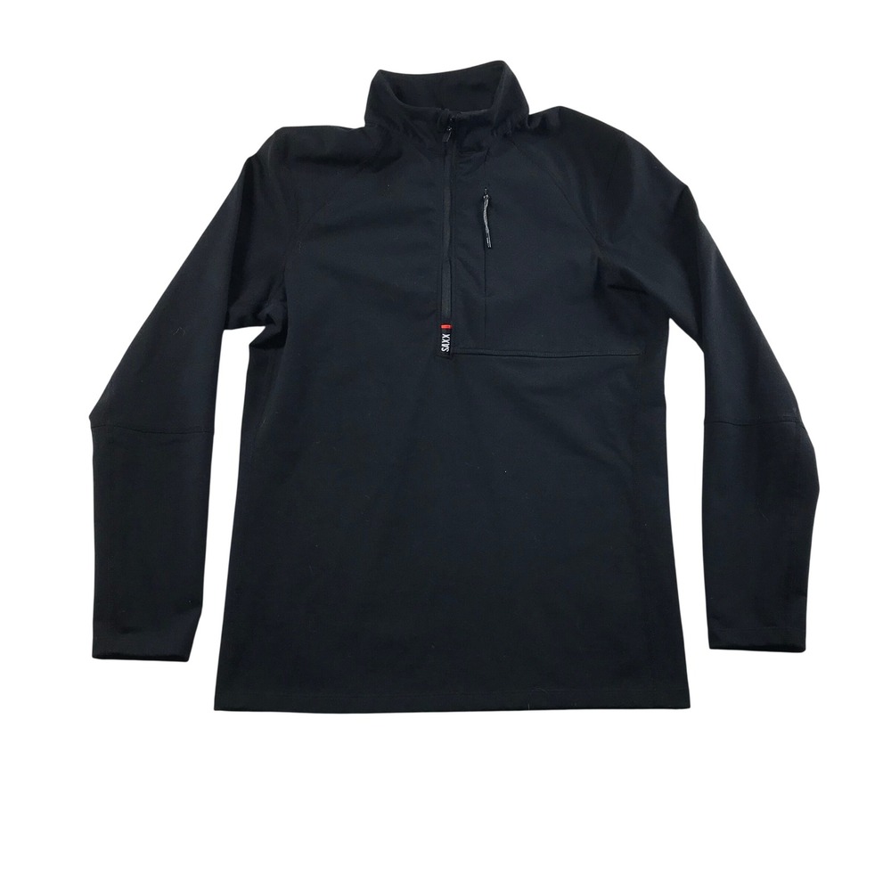 Saxx Roast Master Heavyweight Quarter Zip Pullover Mens Small Black Thermal Top